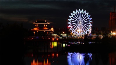 湖南湘江新區洋湖濕地公園景觀(guān)亮化